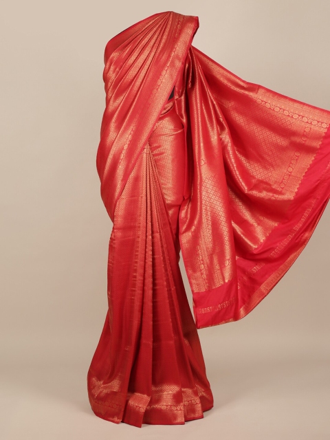 

Pothys Red Woven Design Jute Silk Saree