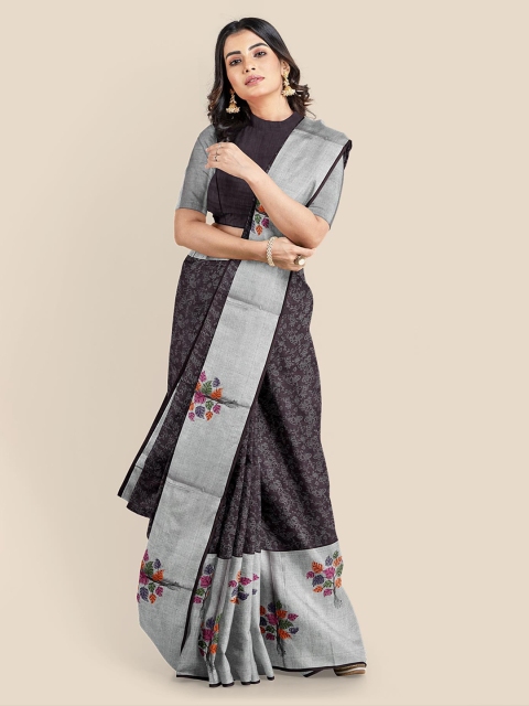 

Kalamandir Purple Printed Cotton Blend Saree