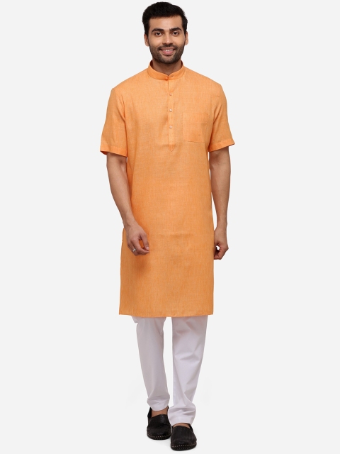 

Modi Kurta Men Orange Solid Straight Kurta