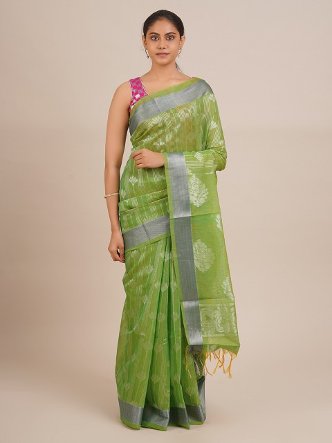 

Pothys Green Woven Design Silk Cotton Saree