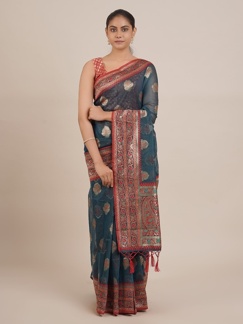 

Pothys Navy Blue Woven Design Cotton Blend Saree