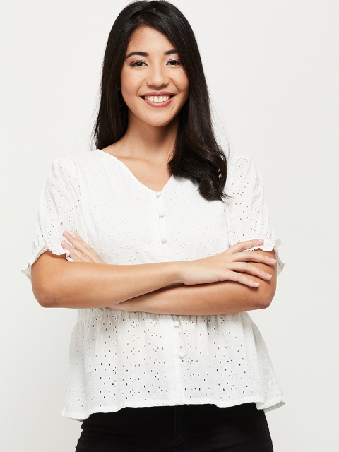 max Off White Pure Cotton Regular Top