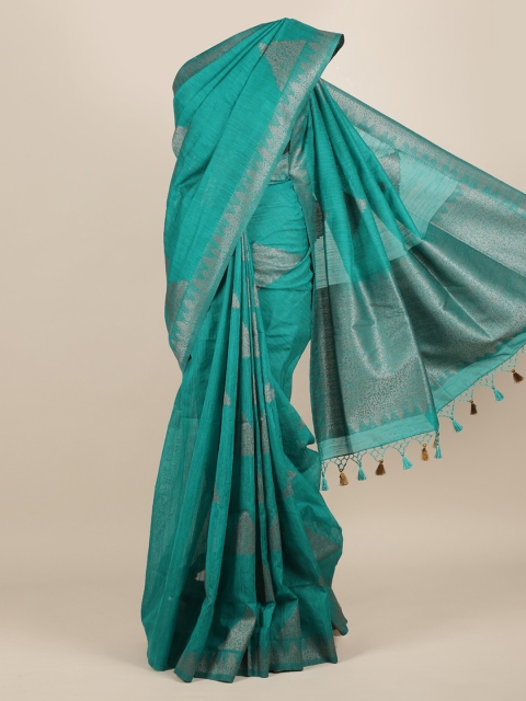 

Pothys Green Woven Design Jute Silk Saree