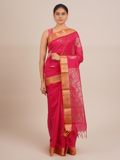 

Pothys Pink Woven Design Silk Cotton Saree