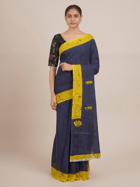 

Pothys Navy Blue Printed Pure Cotton Saree
