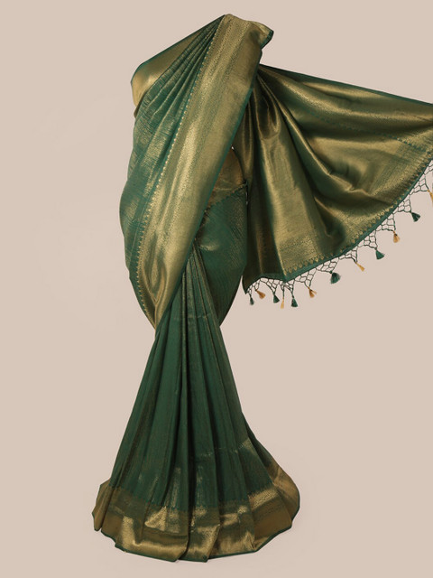 

Pothys Green Pure Silk Woven Design Banarasi Saree