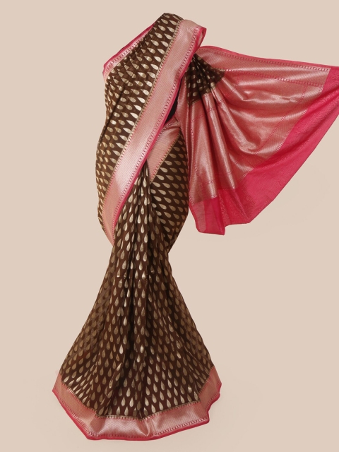 

Pothys Brown Pure Silk Woven Design Banarasi Saree