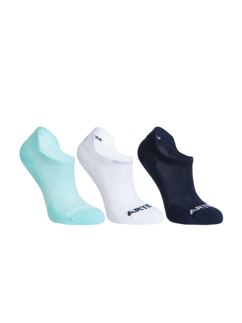 

Artengo By Decathlon Women Pack Of 3 Solid Ankle-Length Tennis Socks, Blue