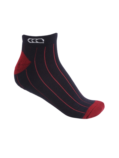 

Ajile by Pantaloons Men Navy Blue & Red Striped Ankle-Length Socks