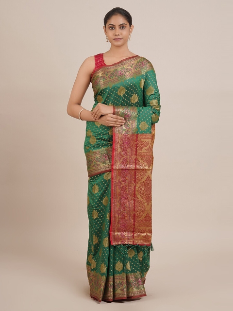 

Pothys Green Woven Design Cotton Blend Saree
