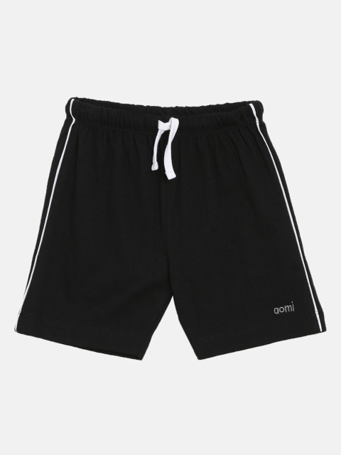 

Aomi Boys Black Pure Cotton Solid Regular Fit Shorts