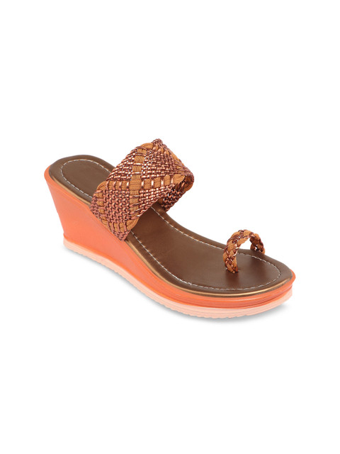 

Myra Women Copper-Toned Woven Design Sandals