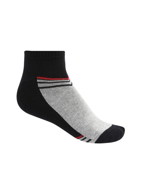 

Ajile by Pantaloons Men Black & Grey Melange Colourblocked Above Ankle-Length Socks