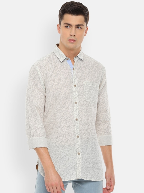 

Van Heusen Sport Men White & Grey Slim Fit Printed Casual Shirt