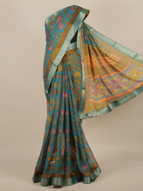 

Pothys Blue Printed Poly Chiffon Saree