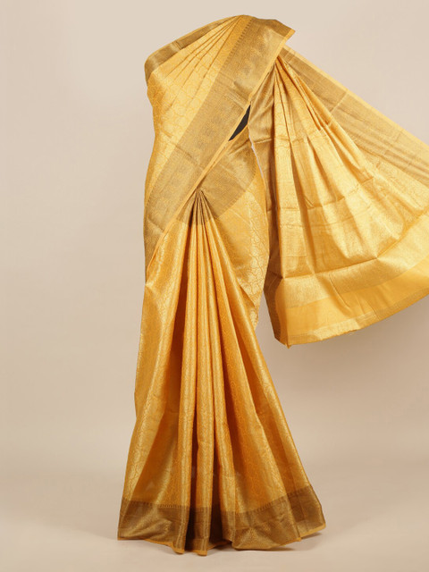

Pothys Gold-Toned Woven Design Jute Silk Saree
