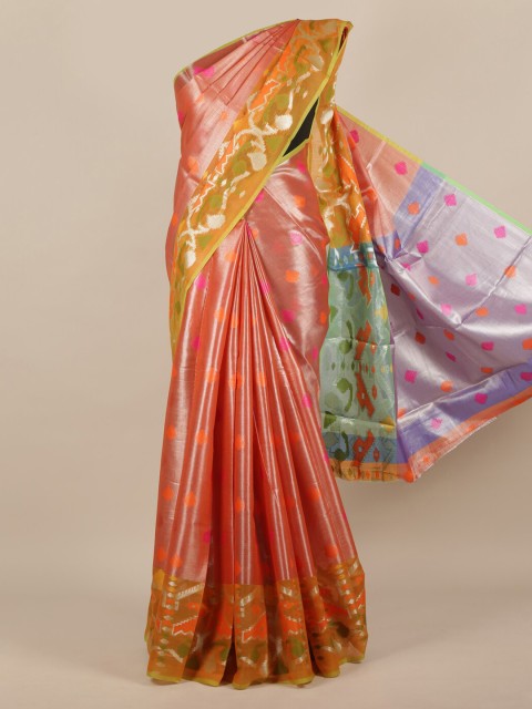 

Pothys Pink Woven Design Jute Silk Saree