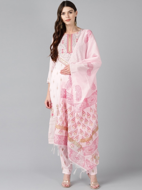 

Bani Women Women Pink Printed Kurta with Trousers & Dupatta