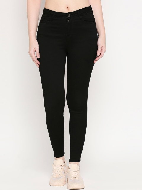 

Kraus Jeans Women Black Skinny Fit High-Rise Clean Look Stretchable Jeans