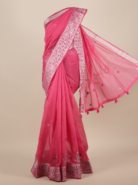 

Pothys Magenta Woven Design Jute Silk Saree