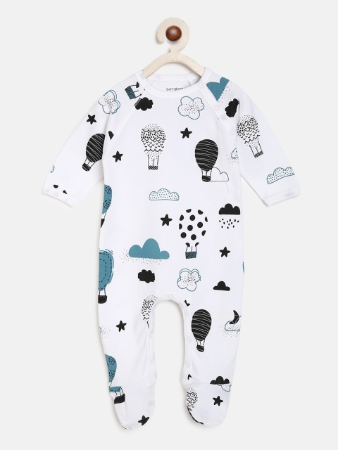 

berrytree Kids Black & White Printed Organic Cotton Romper