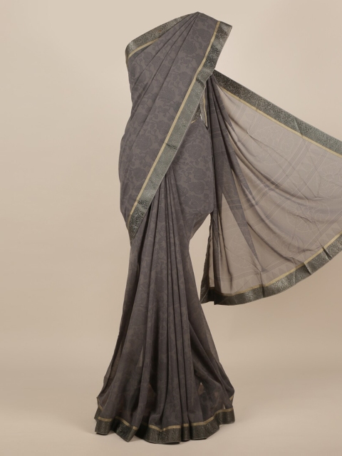 

Pothys Grey Solid Saree