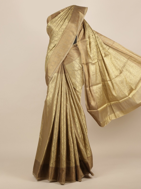 

Pothys Gold-Toned Woven Design Jute Silk Saree