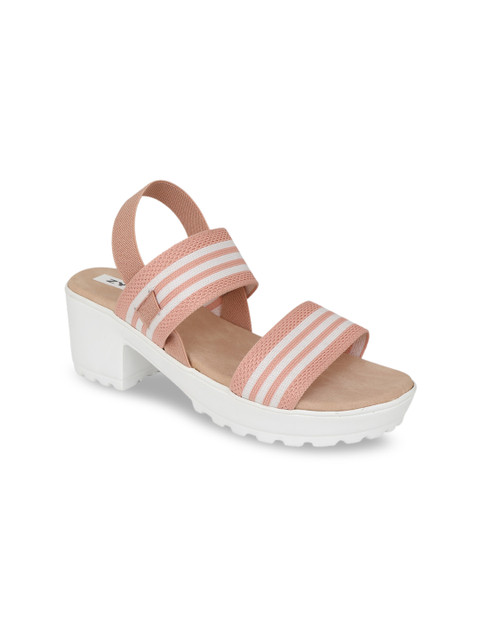 

Zyla Women Peach-Coloured Striped Sandals