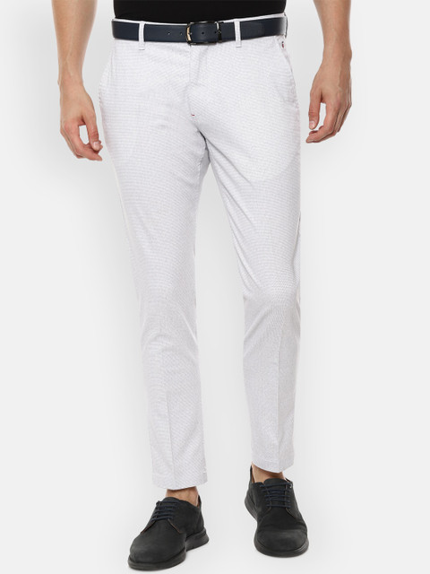 

Louis Philippe Sport Men White Slim Fit Self-Design Regular Trousers