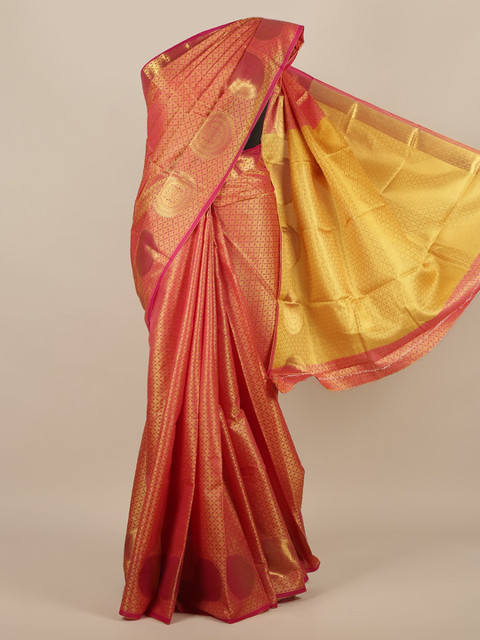 

Pothys Magenta Woven Design Jute Silk Saree