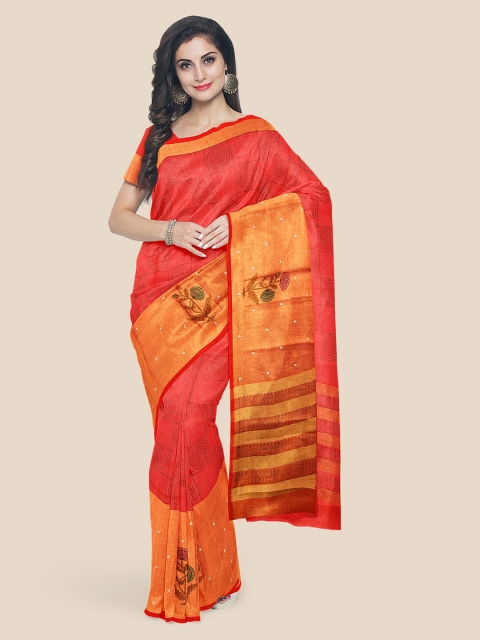 

Kalamandir Red Printed Cotton Blend Saree