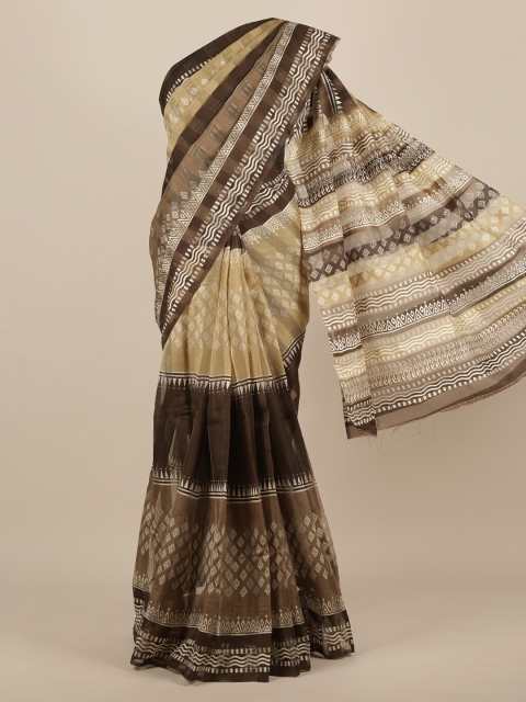 

Pothys Multicoloured Printed Jute Silk Saree, Multi