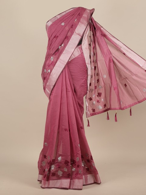 

Pothys Burgundy Embroidered Saree
