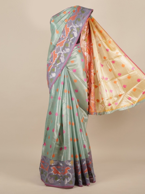

Pothys Blue Woven Design Jute Silk Saree