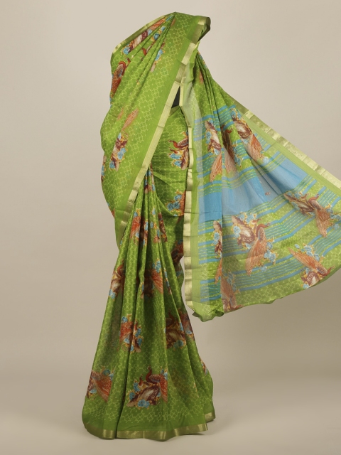 

Pothys Green Woven Design Jute Silk Saree