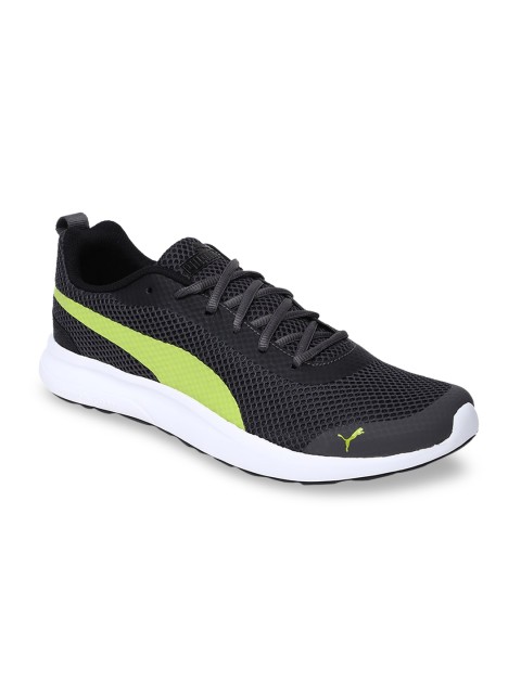 

Puma Men Grey & Lime Green Woven Design Sneakers Casual Shoes