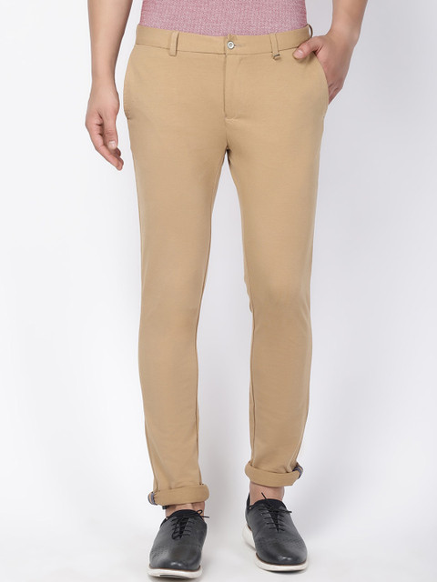 

Blackberrys Men Khaki Skinny Fit Solid Regular Trousers