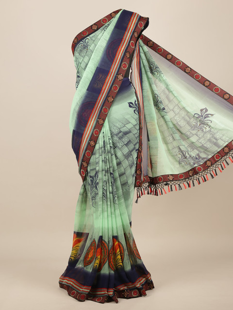 

Pothys Green Dyed Saree