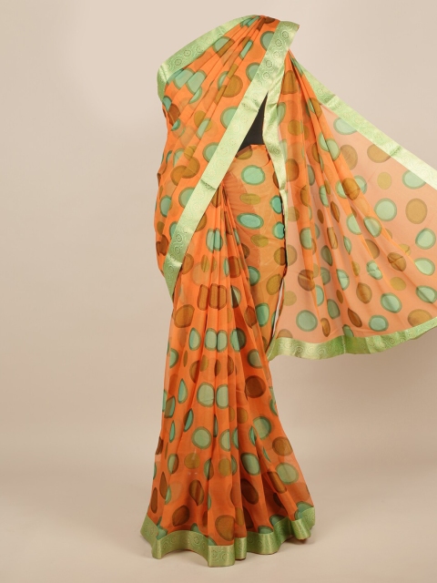 

Pothys Orange Checked Saree