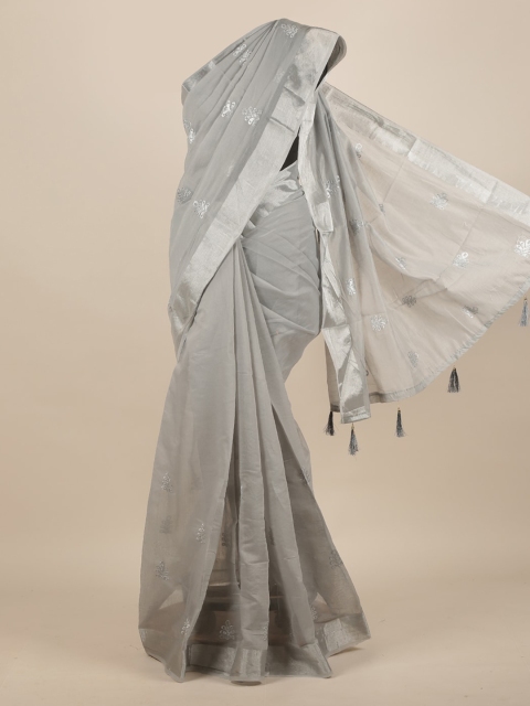

Pothys Grey Woven Design Jute Silk Saree
