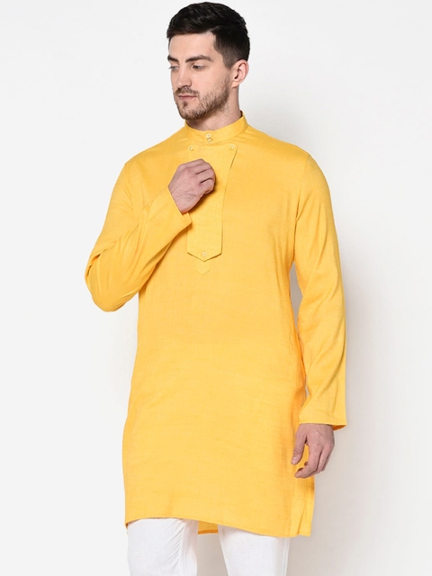 

DEYANN Men Yellow Kurta
