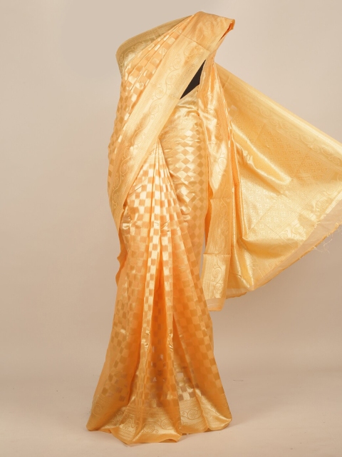 

Pothys Yellow Woven Design Jute Silk Saree