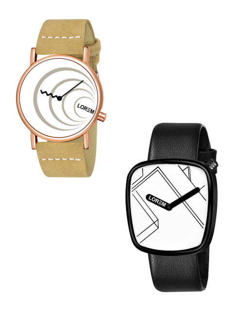 

LOREM Men Set Of 2 White Analogue Watch LR38-43