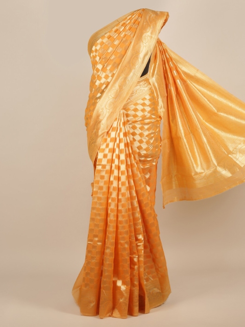 

Pothys Mustard Woven Design Jute Silk Saree