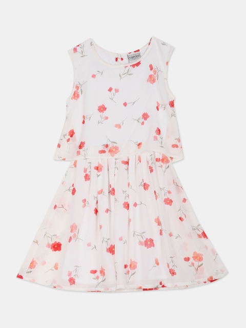 

Cherokee Girls Off-White Printed A-Line Dress