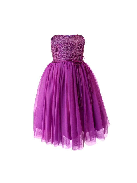 

Faye Girls Purple Embroidered Net Gown