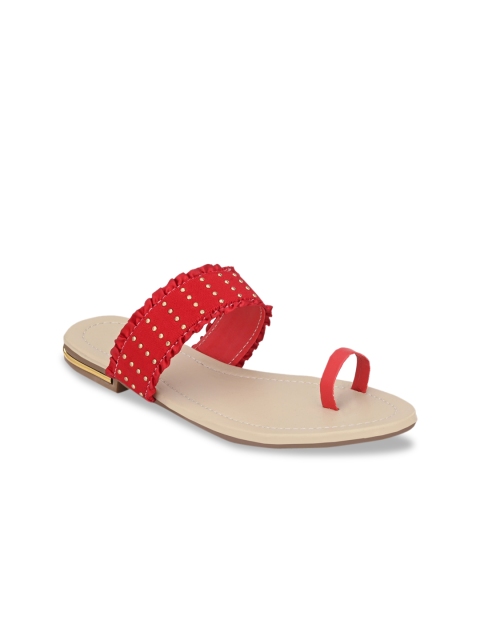 

Trendigo Women Red Embellished One Toe Flats
