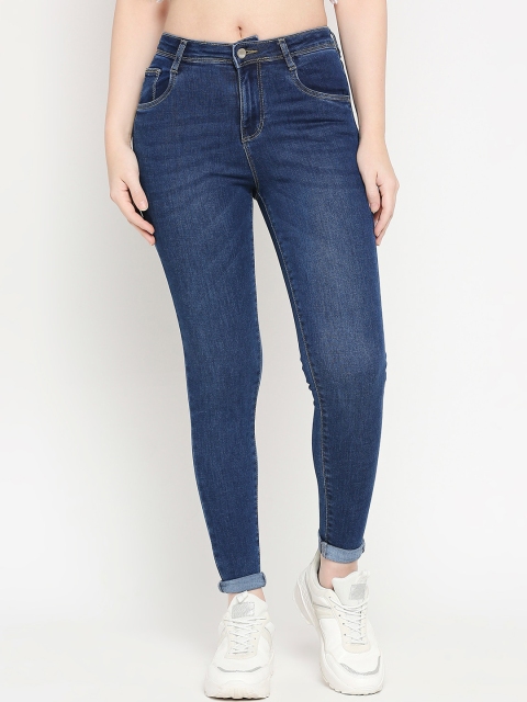 Kraus Jeans Women Blue Skinny Fit High-Rise Clean Look Jeans