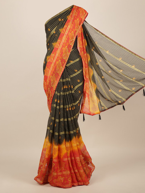 

Pothys Black Checked Saree