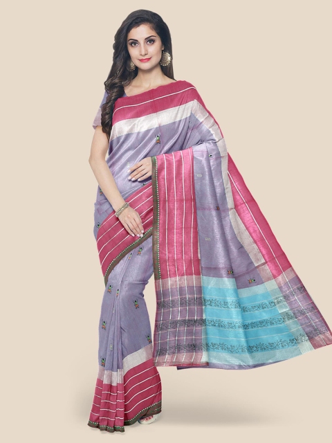 

Kalamandir Blue Printed Cotton Blend Saree